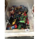 A box of mixed diecast and other items