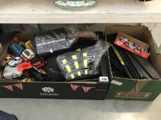 3 lots of slot cars including cars and track etc.