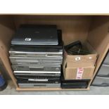 A large lot of dvd players, laptop, mouse etc.