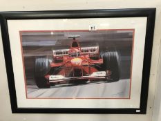 A framed and glazed print of Formula 1 racing car after Graham Losworth