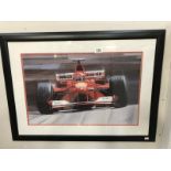 A framed and glazed print of Formula 1 racing car after Graham Losworth
