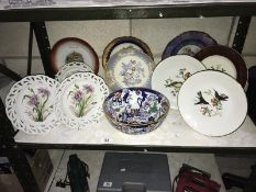 A quantity of collectors plates including ribbon plates