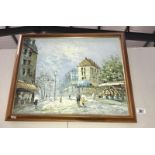 An oil on canvas Paris Street scene signed Burnett