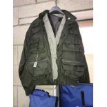 New fishing jacket (m) and 2 fishing vests (m)