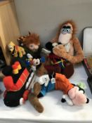 A quantity of Disney related soft toys including Mickey,