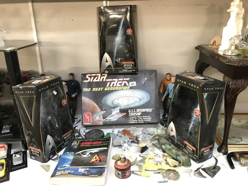 A quantity of Star Trek figures, model kit etc.
