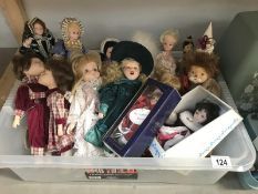 A box of porcelain and other dolls etc.