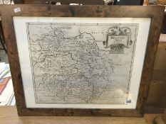 A framed and glazed map of Herefordshire by Rob Morden