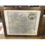 A framed and glazed map of Herefordshire by Rob Morden