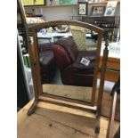 An oak dressing table mirror