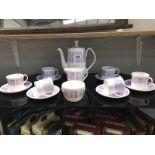 A Shelley Fiord coffee set including coffee pot,