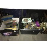 2 boxes of toys including Star Wars, plastic animals etc.