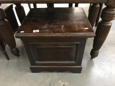 A Victorian commode with blue and white pot