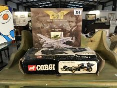 A Corgi 190 JPS Lotus formula 1 in tatty box and a Corgi aviation No.