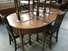 A pair of Victorian mahogany 'D' end tables with middle leaf dining table