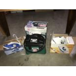 A Ronseal power sprayer in box and 2 new electric irons