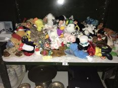 A large collection of TY beanie babies