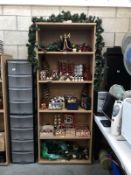 5 shelves of Christmas related items