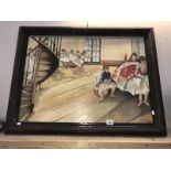 20th century French school oil on board of a ballet class indistinctly signed
