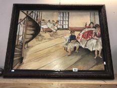 20th century French school oil on board of a ballet class indistinctly signed