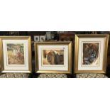 3 signed limited edition prints of lions and a tiger