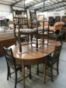 A set of 6 oak country dining chairs