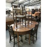 A set of 6 oak country dining chairs