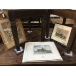 A collection of 7 antique prints and a signed French print