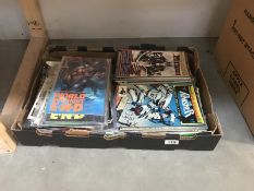 An interesting box of Marvel comics, music magazines etc.