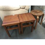 3 wooden stools