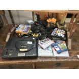 Sega Mega Drive console with games for Sega Mega Drive,