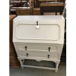 A shabby chic painted 1930's oak bureau