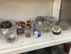 A collection of paperweights