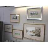 5 framed and glazed watercolours by Digby Page