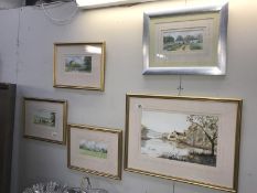 5 framed and glazed watercolours by Digby Page