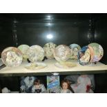 10 Royal Worcester kitten and puppy plates