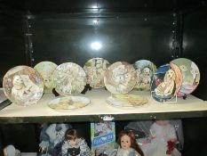 10 Royal Worcester kitten and puppy plates