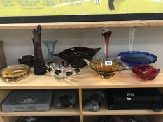 10 pieces of art glass bowls, vases etc.