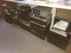 A large lot including reel to reel tape recorders, Hi-Fi, microphones, speakers, etc.