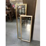 2 gold framed mirrors