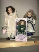 3 collectors porcelain dolls,