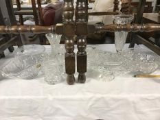 A quantity of glass vases, bowls etc.