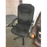 A black fabric office chair