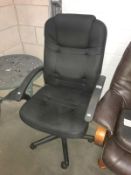 A black fabric office chair