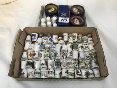 A quantity of thimbles including some boxed ones