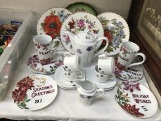 A quantity of plates, including Christmas plates etc.