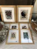 6 framed film related prints