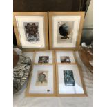 6 framed film related prints