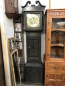 A brass faced Grandfather clock