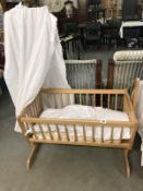 A pine baby's crib/cot
